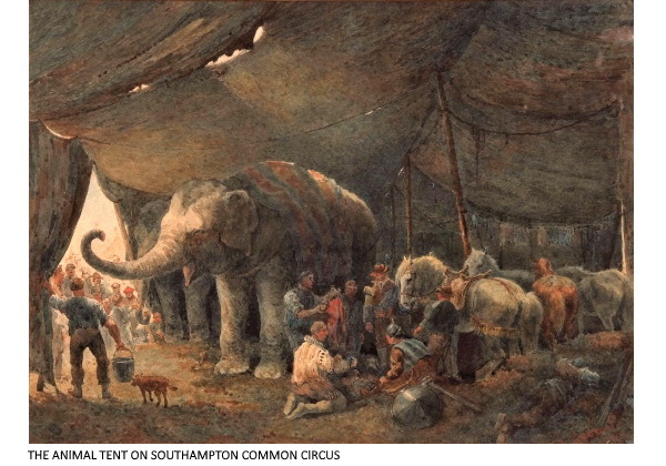 THE ANIMAL TENT ON SOUTHAMPTON COMMON CIRCUS